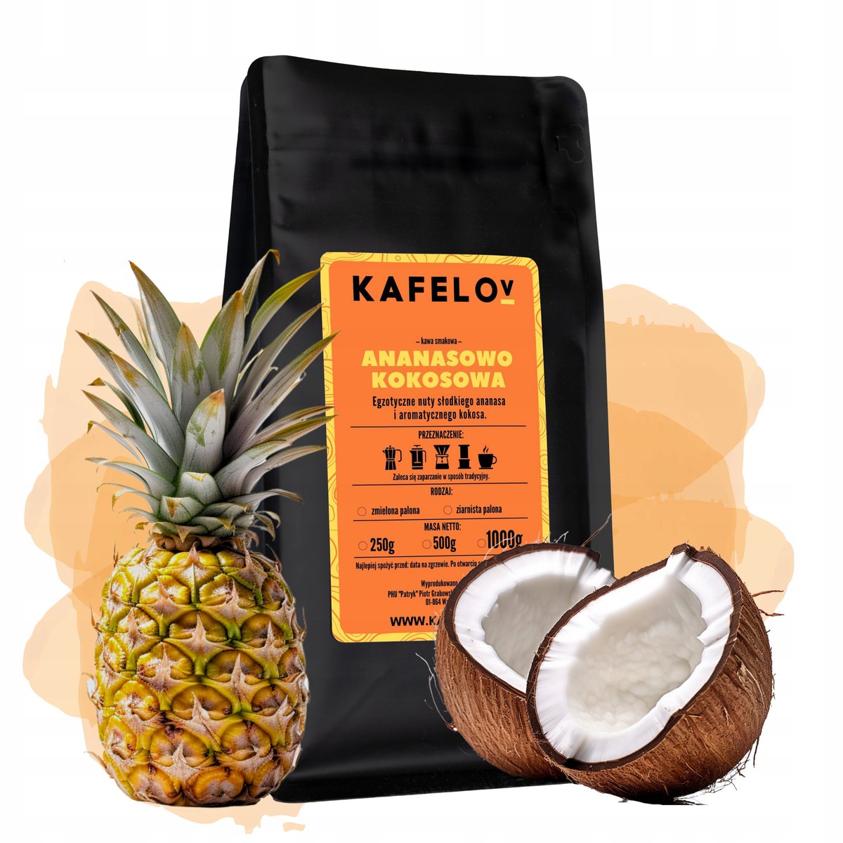 Kawa Kafelov ANANASOWO-KOKOSOWA 500g ziarnista