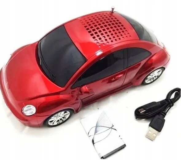 RADIO W KSZTAŁCIE SAMOCHODU NEW BEETLE ANTENA GŁOŚNIK