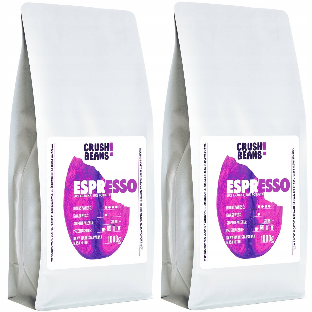 Kawa ziarnista 2kg ESPRESSO Crush Beans ZESTAW