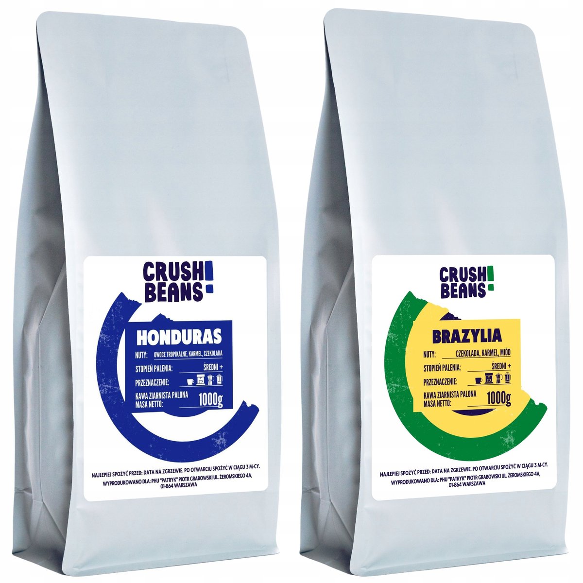 Kawa ziarnista arabica 2kg BRAZYLIA + HONDURAS