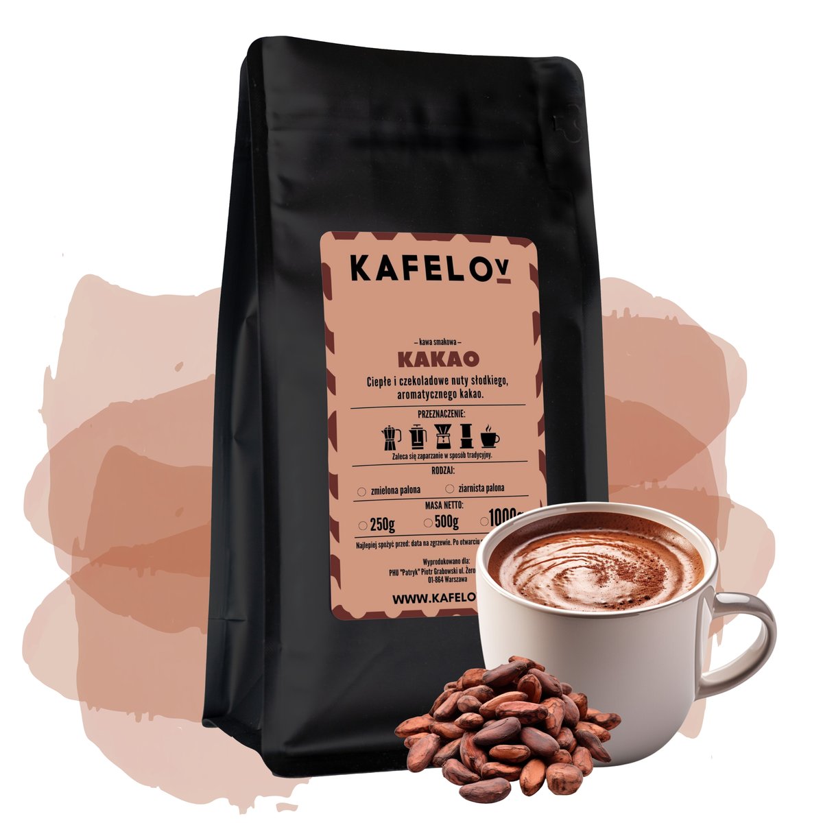 Kawa ziarnista smakowa KAKAO 500g arabica