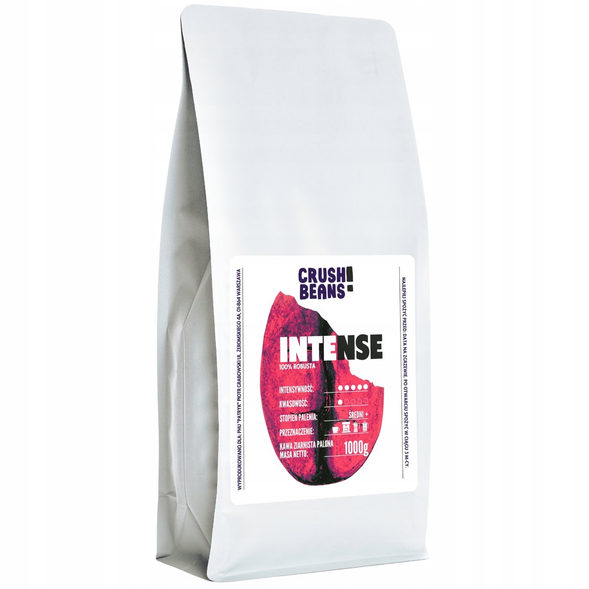 Kawa ziarnista 1kg INTENSE Crush Beans MOCNA