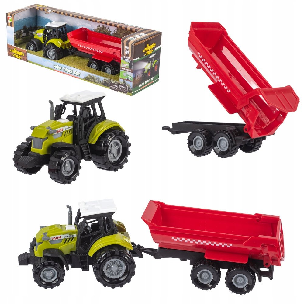 Ciągnik Traktor z Przyczepą Wywrotką Zestaw Rolniczy dla dzieci