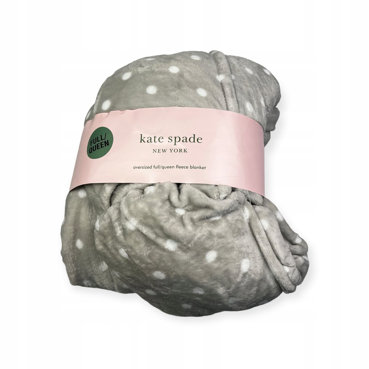 Miękki ciepły szary koc KATE SPADE NEW YORK