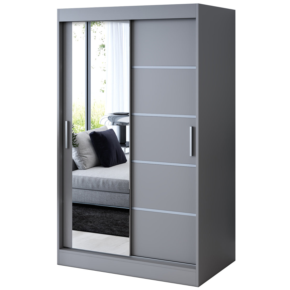 Szafa przesuwna 1 x lustro 120x200 Ralf , Antracyt mat