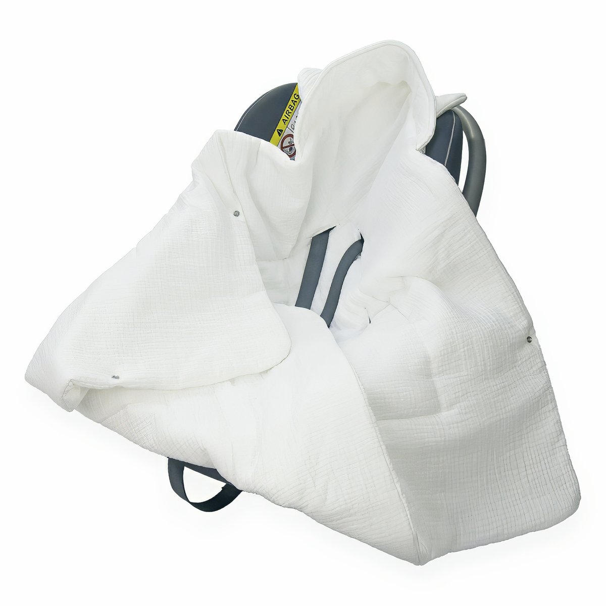 OTULACZ DO FOTELIKA NOSIDEŁKA MUŚLINOWY Z KAPTURKIEM KOCYK Kerstin