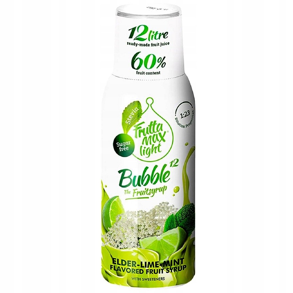 Syrop FruttaMax LIMONKA MIĘTA BEZ LIGHT Koncentrat 500 ml na 12L BEZ CUKRU