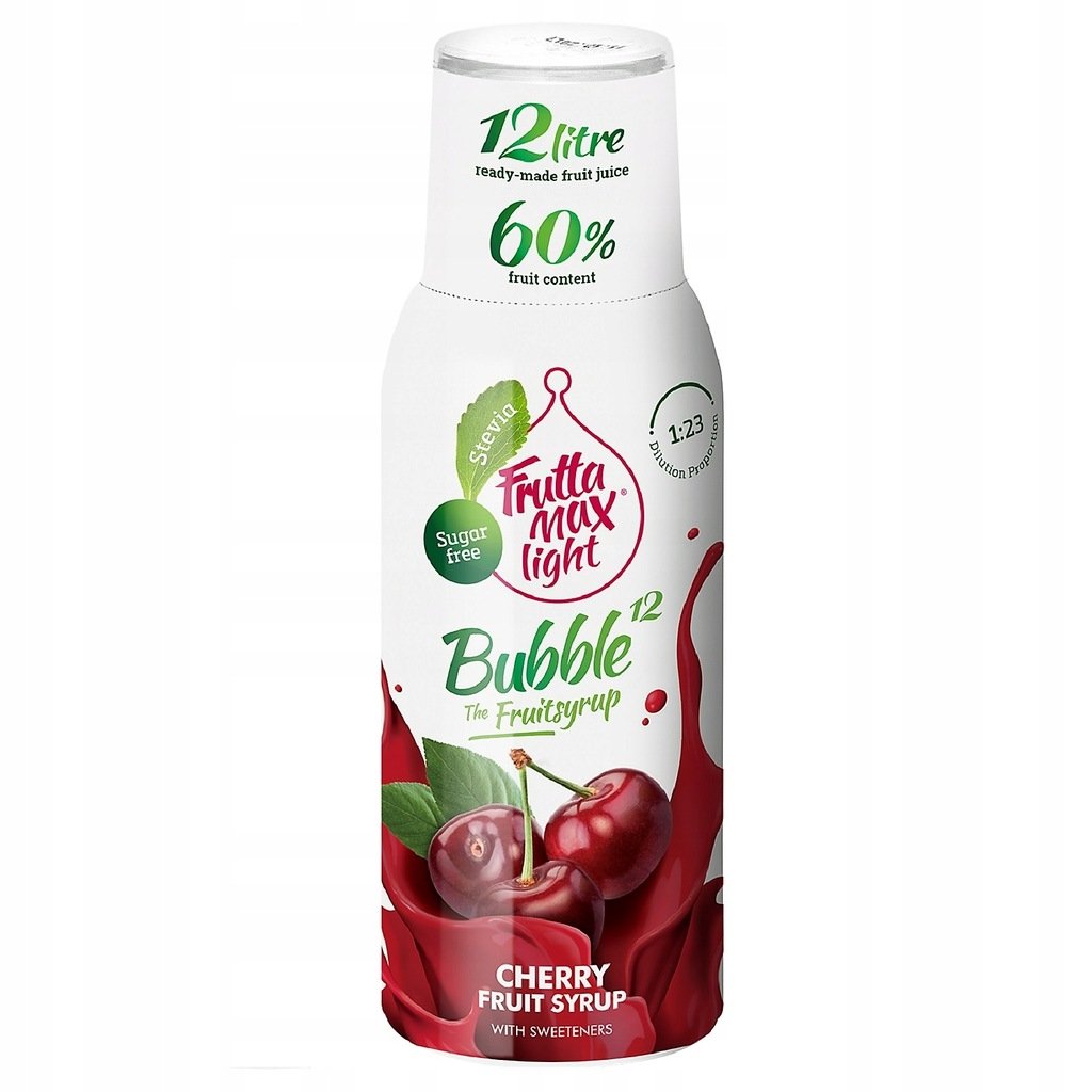 Syrop FruttaMax WIŚNIA LIGHT Koncentrat 500 ml na 12L BEZ CUKRU
