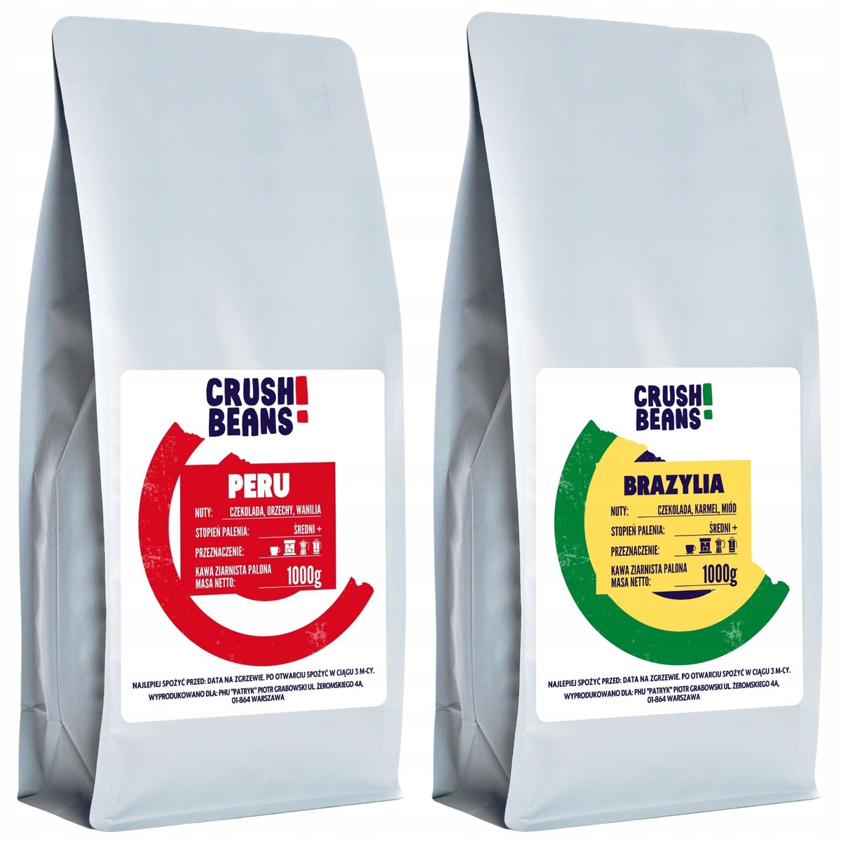 Kawa ziarnista 100% Arabica 2kg PERU + BRAZYLIA