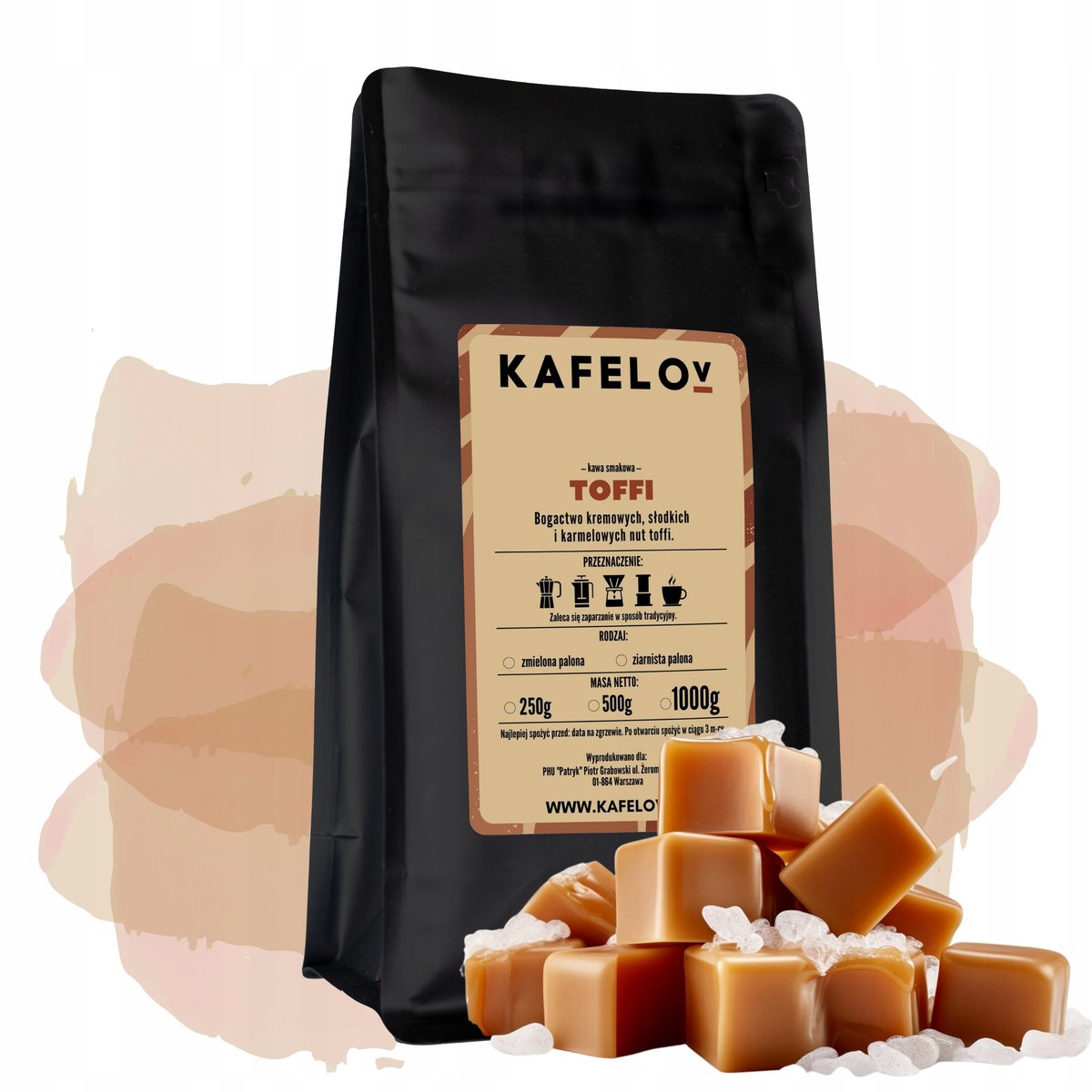 Kawa Kafelov smakowa TOFFI 250g ZIARNISTA
