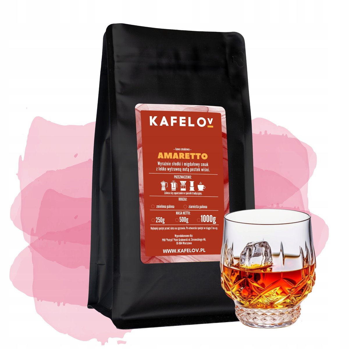 Kawa Kafelov smakowa AMARETTO 1000g ziarnista