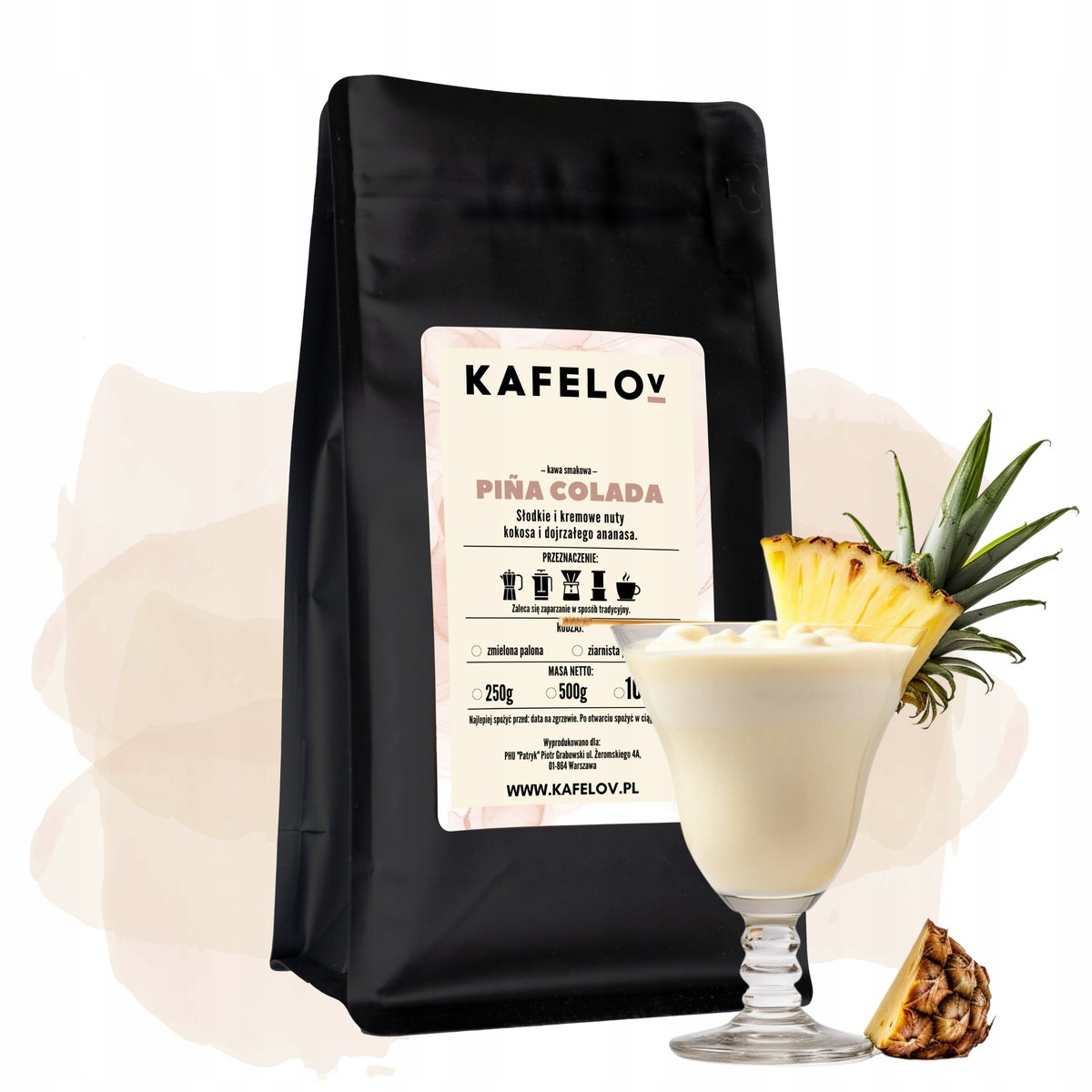 Kawa Kafelov smakowa PINA COLADA 500g ziarnista
