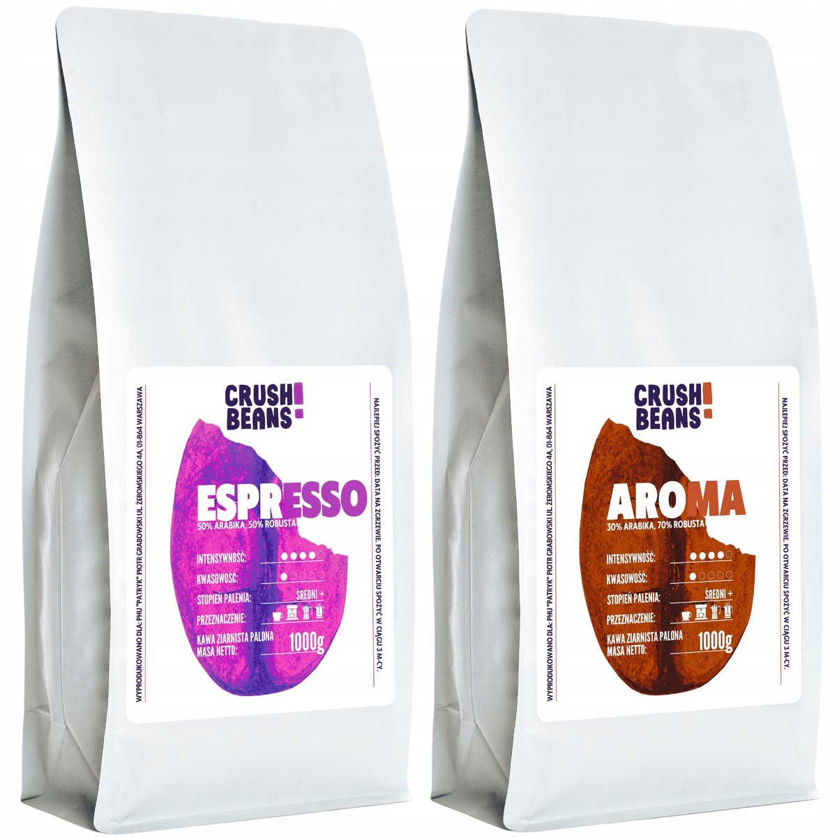 Kawa ziarnista 2kg ESPRESSO+AROMA Crush Beans MIX