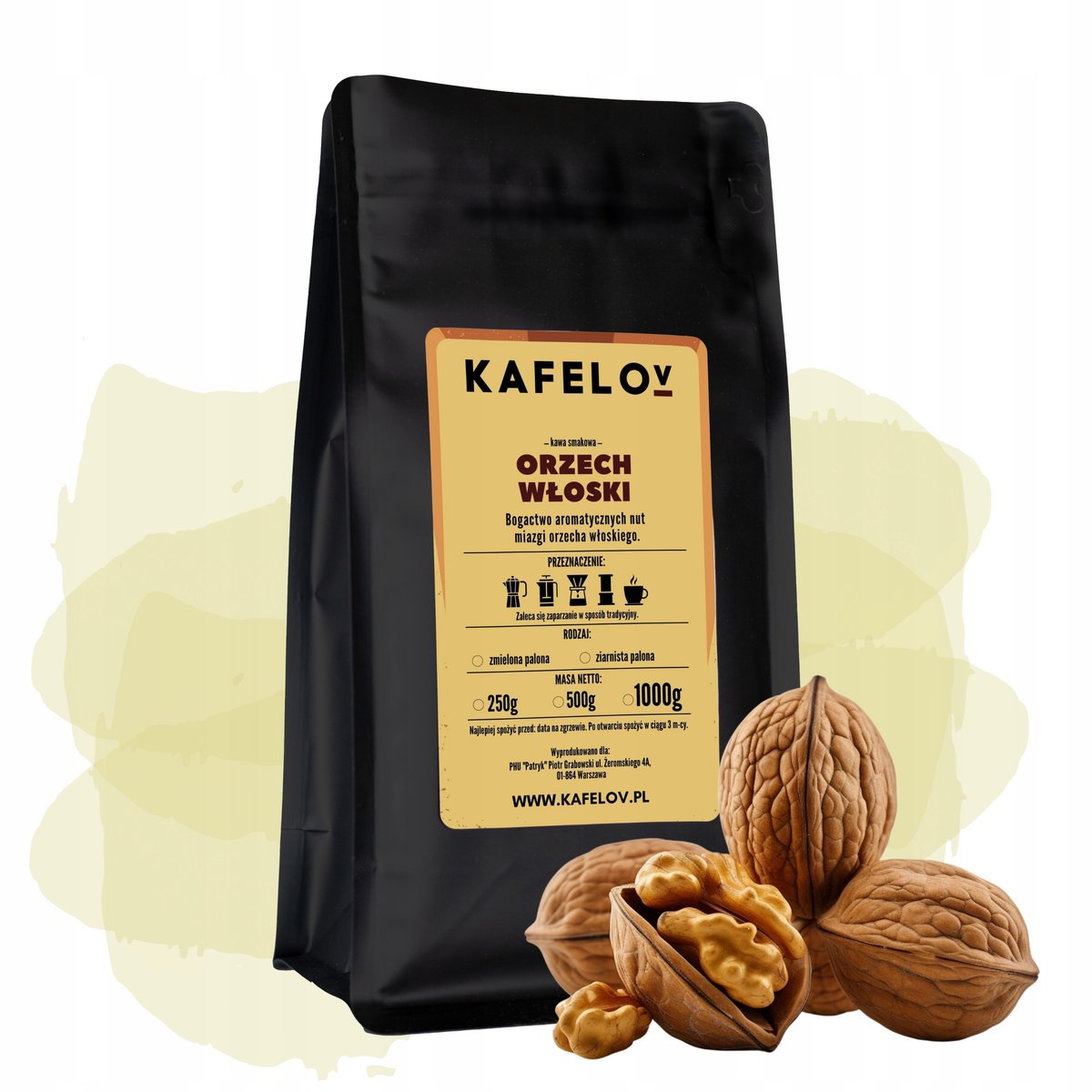 Kawa Kafelov smakowa ORZECH WŁOSKI 250g ziarnista