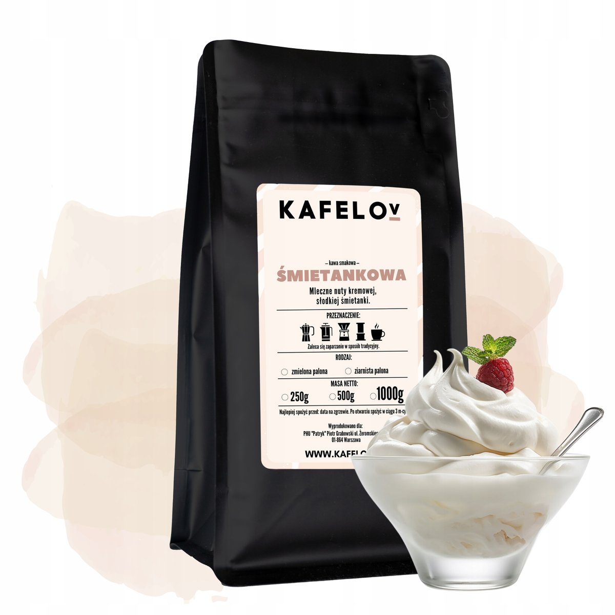 Kawa ziarnista Śmietankowa 500 g świeżo palona