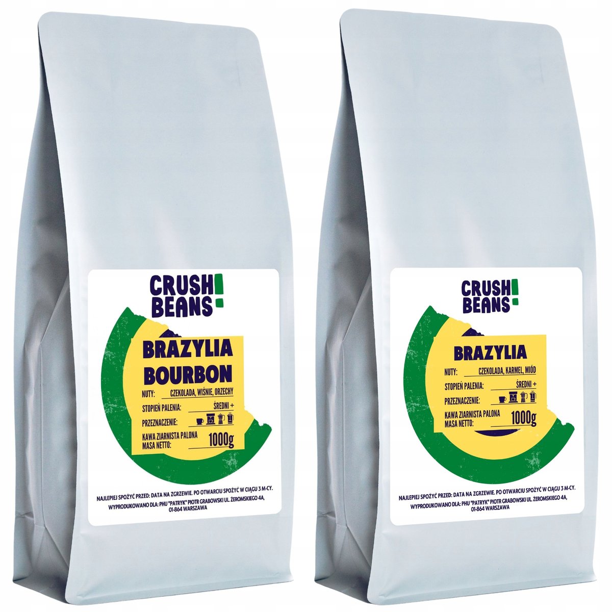 Kawa ziarnista 2kg BRAZYLIA + BRAZYLIA BOURBON