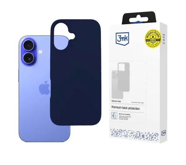 3mk Silicone Case do iPhone 16 Plus Czarny
