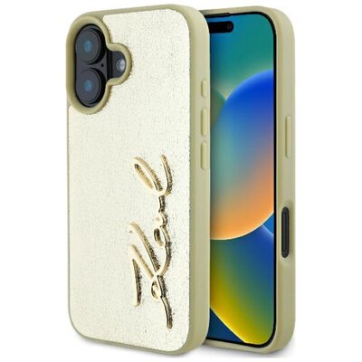 Karl Lagerfeld Metal Signature do iPhone 16 złoty