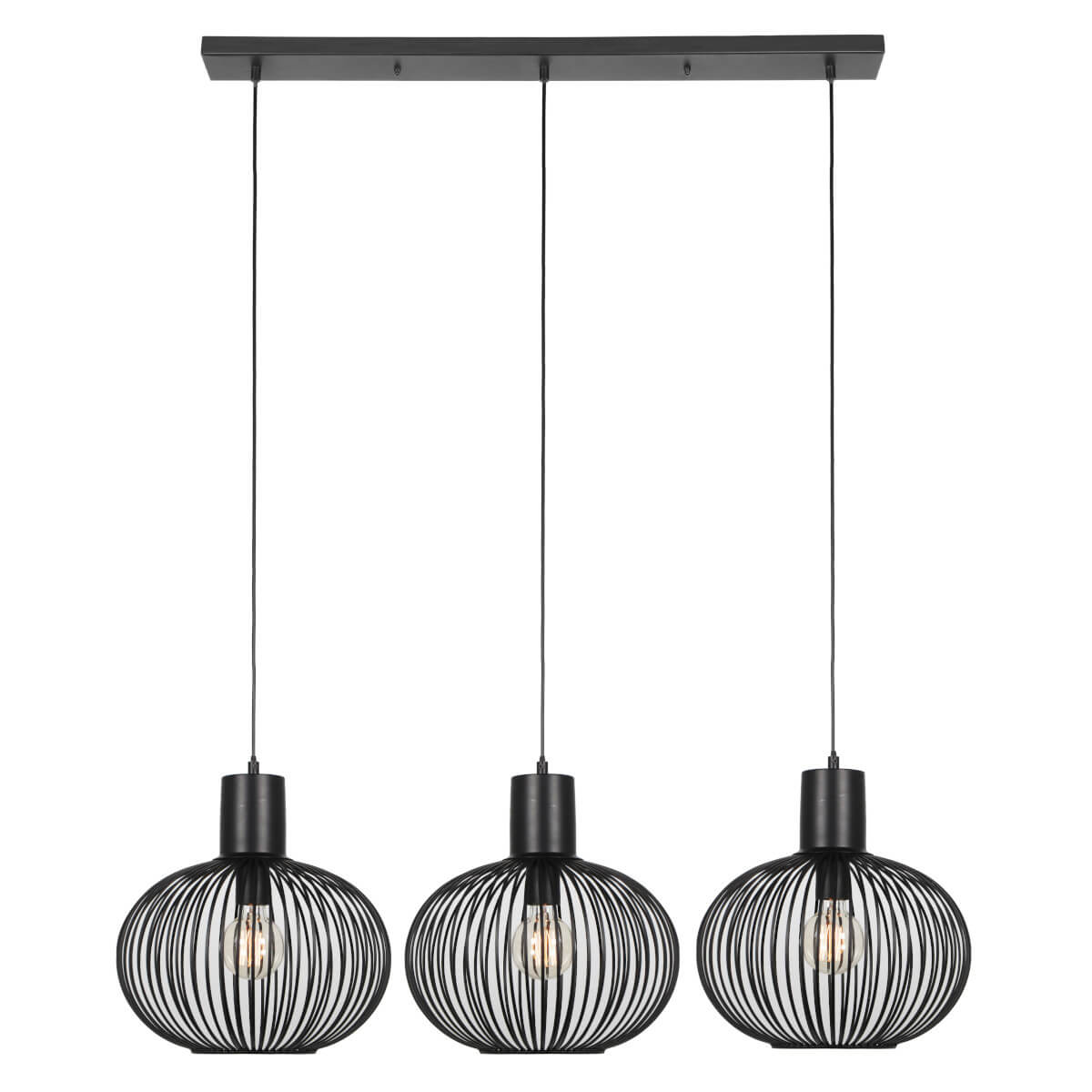Lampa wisząca na belce GILA 365700332 Trio druciana metalowa czarny
