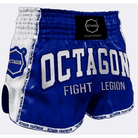 Octagon Spodenki Kickboxing/Muay Thai Fight Legion White/ Blue