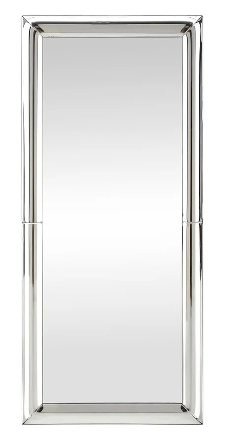 Srebrne prostokątne lustro wiszące T8-E79