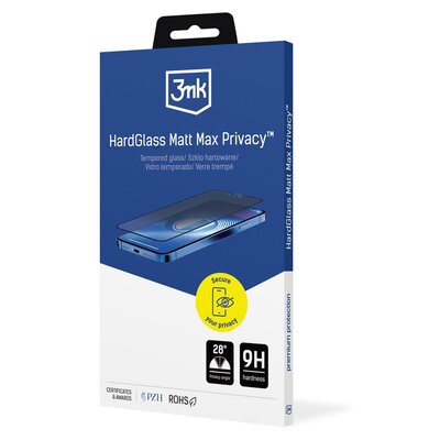 Szkło hartowane 3MK HardGlass Matt Max Privacy do Apple iPhone 14 Pro | Bezpłatny transport
