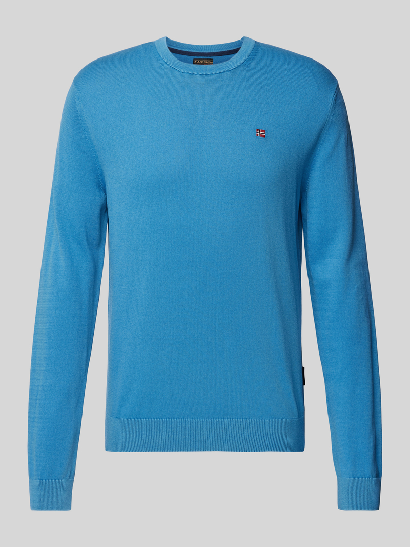 Sweter z dzianiny z wyhaftowanym logo model ‘DROZ’