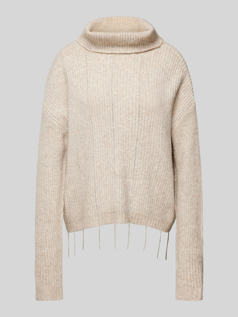 Sweter z dzianiny z golfem