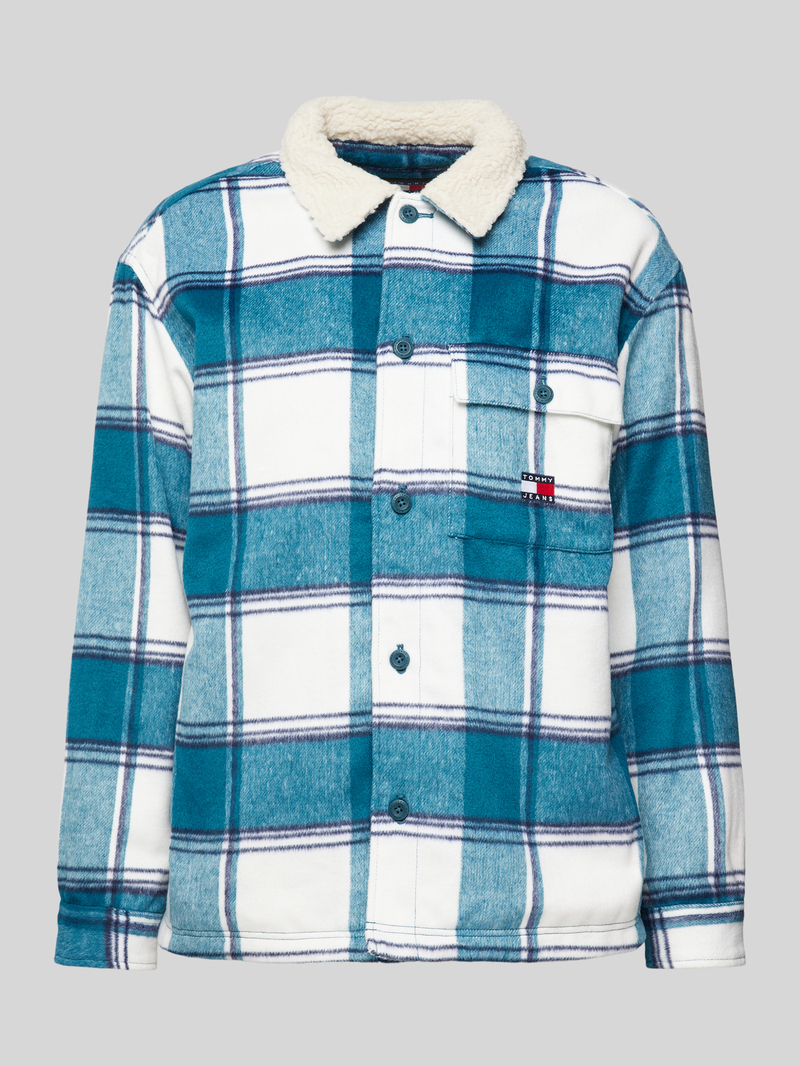 Kurtka koszulowa o kroju regular fit z listwą guzikową model ‘CHECK SHERPA’
