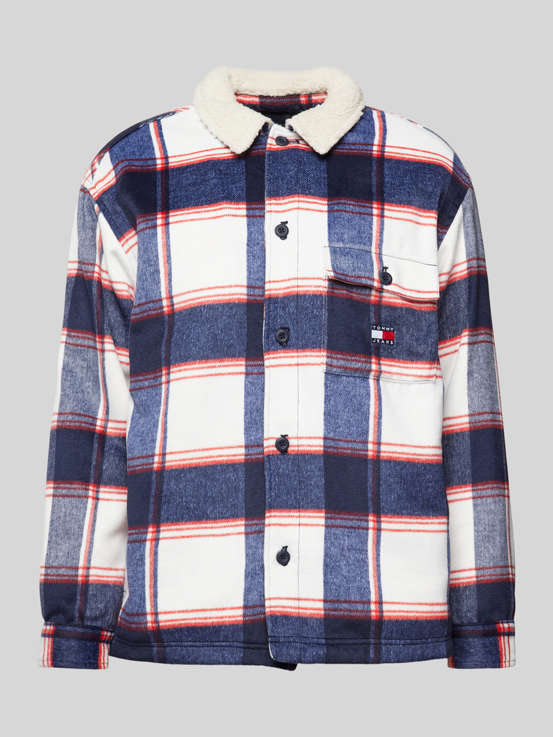 Kurtka koszulowa o kroju regular fit z listwą guzikową model ‘CHECK SHERPA’