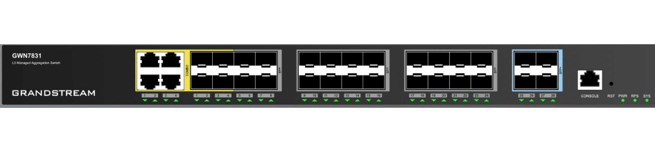 Grandstream Networks GWN7831 łącza sieciowe Zarządzany L3 Gigabit Ethernet (10/100/1000) Szary