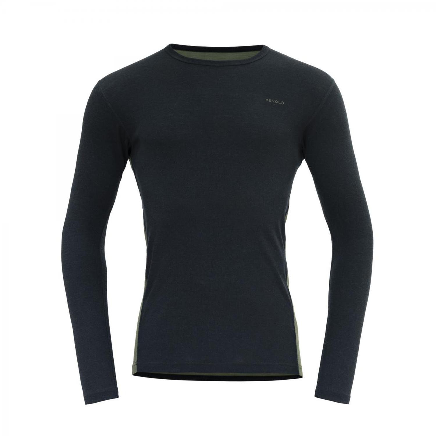 Męska koszulka termiczna Devold Multi Sport Merino 190 Shirt Man Rozmiar: L / Kolor: czarny/zielony