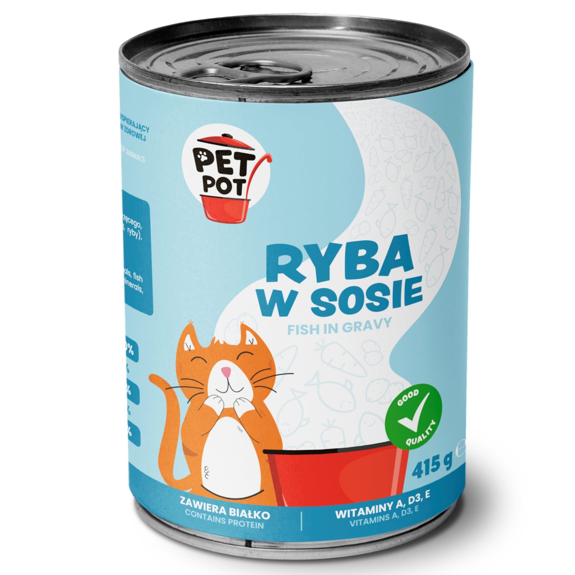 PetPot Karma mokra dla dorosłego kota Ryba w sosie 415g