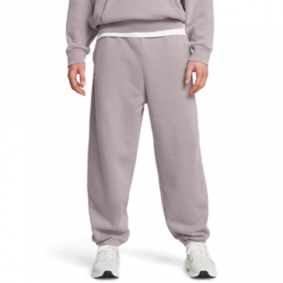 Męskie spodnie dresowe Under Armour UA Icon Hwt Flc Wash Os Pant - beżowe - UNDER ARMOUR