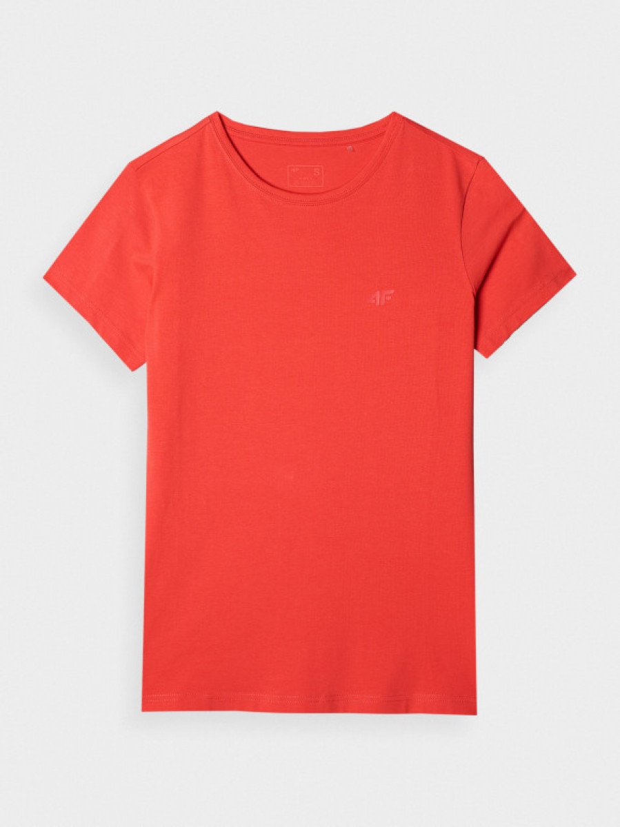 Damski t-shirt basic 4F 4FWMM00TTSHF2255 - czerwony