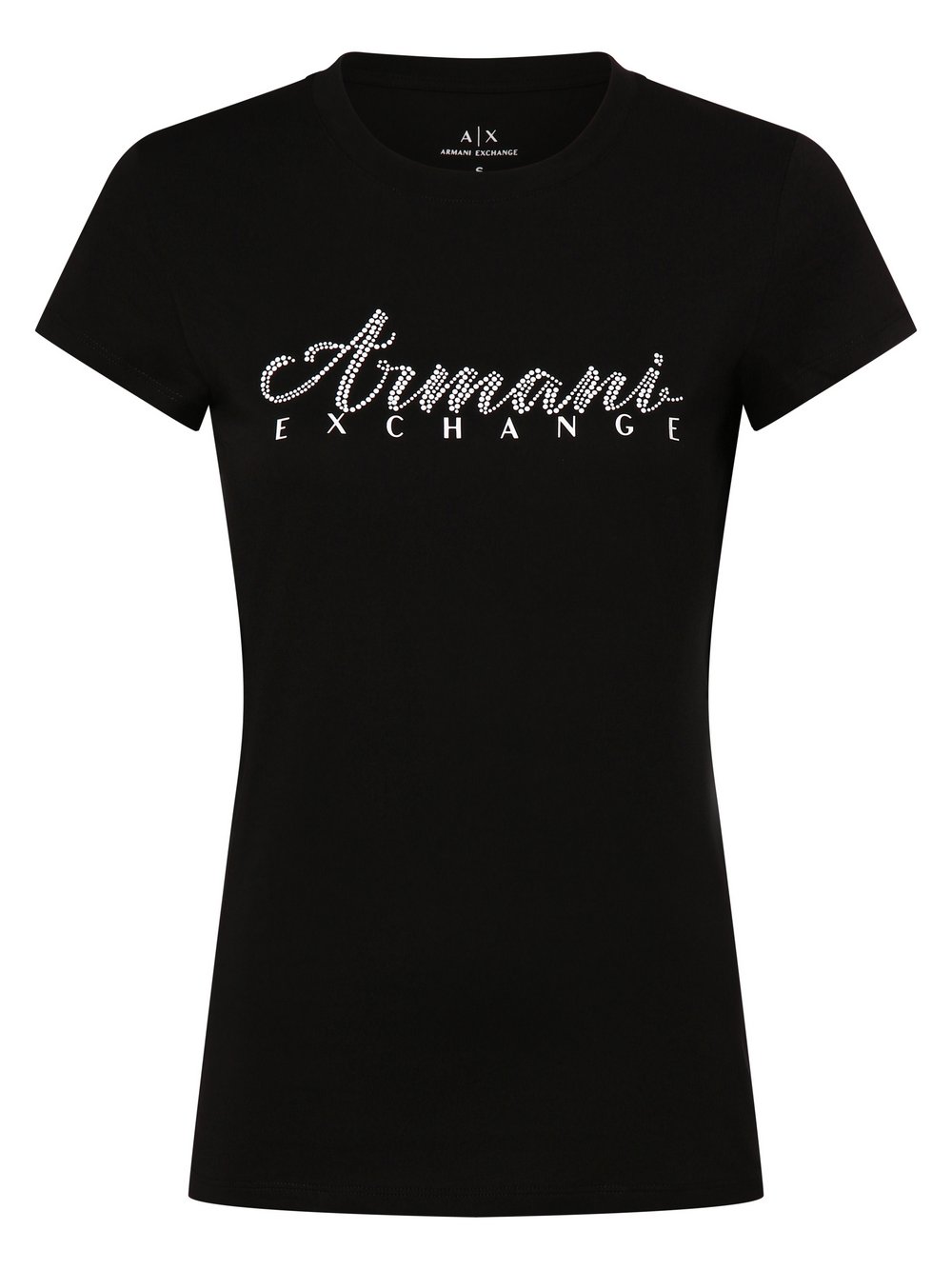 Armani Exchange Koszulka damska Kobiety Bawełna czarny jednolity, M