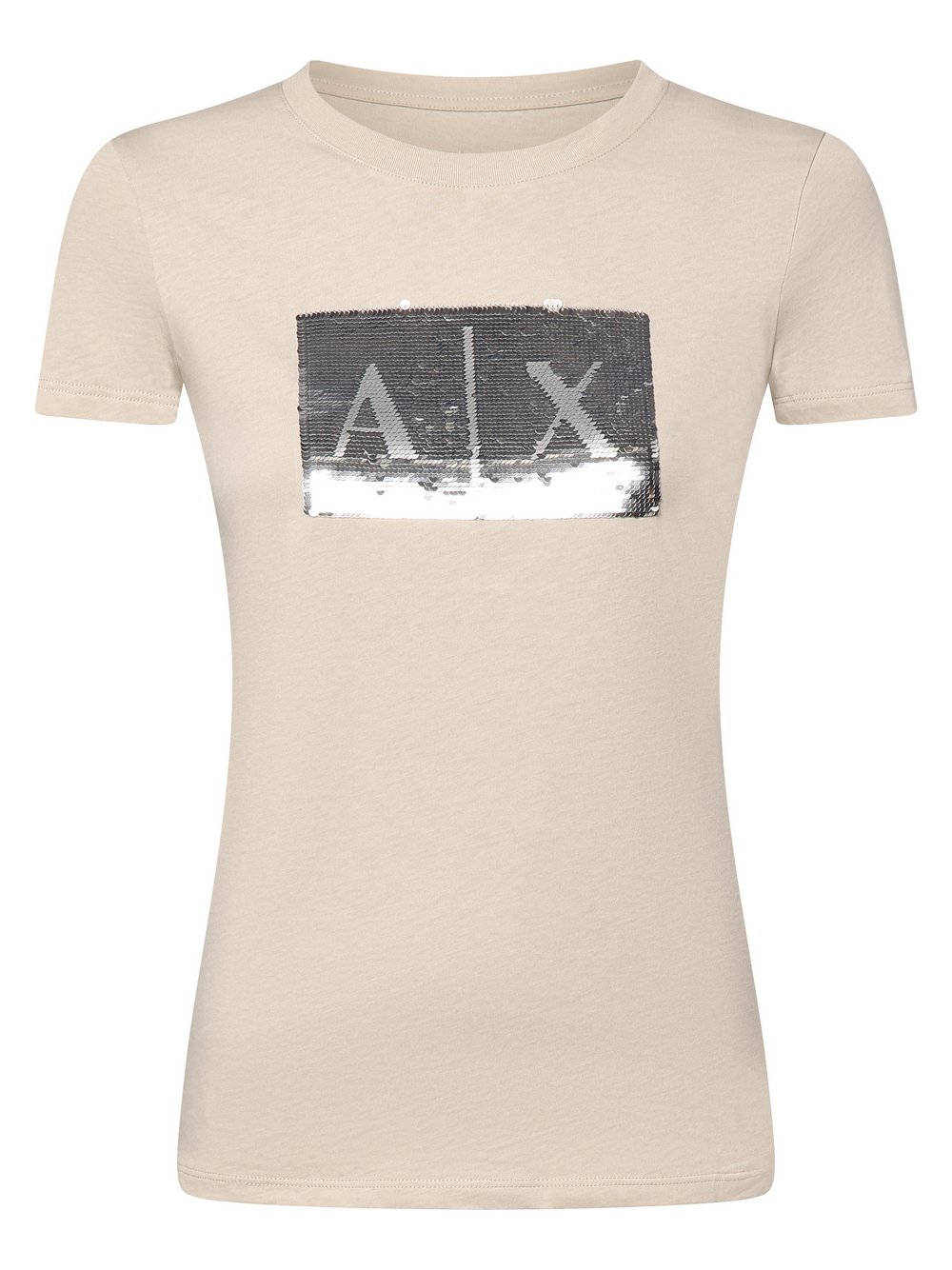 Armani Exchange Koszulka damska Kobiety Bawełna beżowy jednolity, M