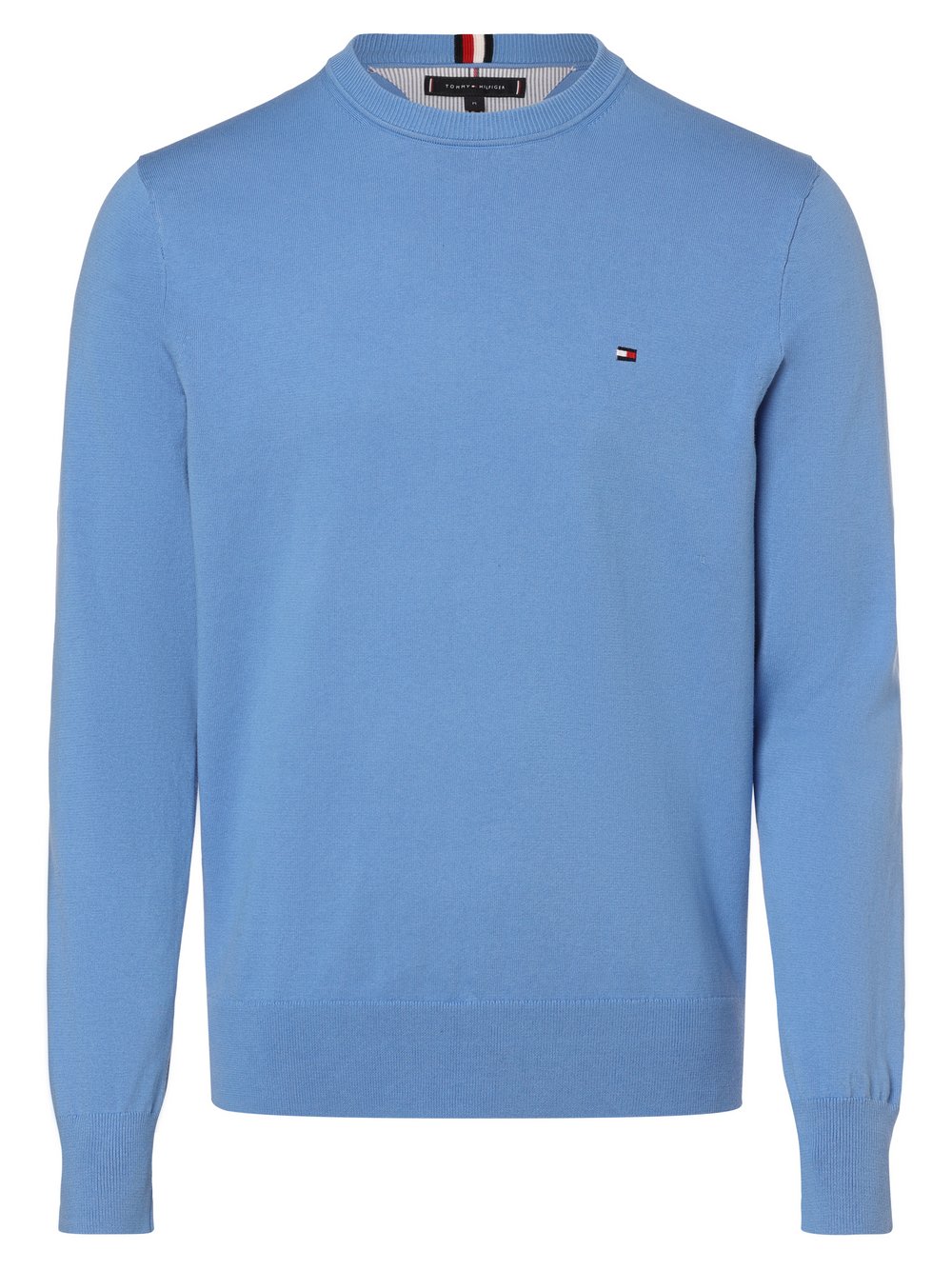 Tommy Hilfiger Sweter męski Mężczyźni Bawełna niebieski jednolity, XXL