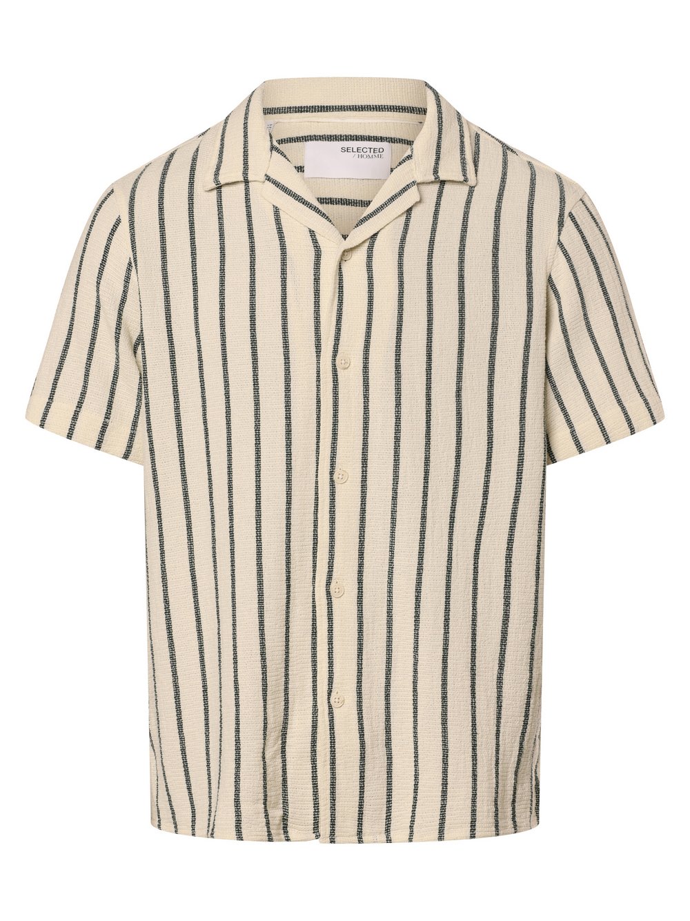 Selected Koszula męska - SLHRelax-Sal Mężczyźni Regular Fit Bawełna biały|zielony w paski, XL