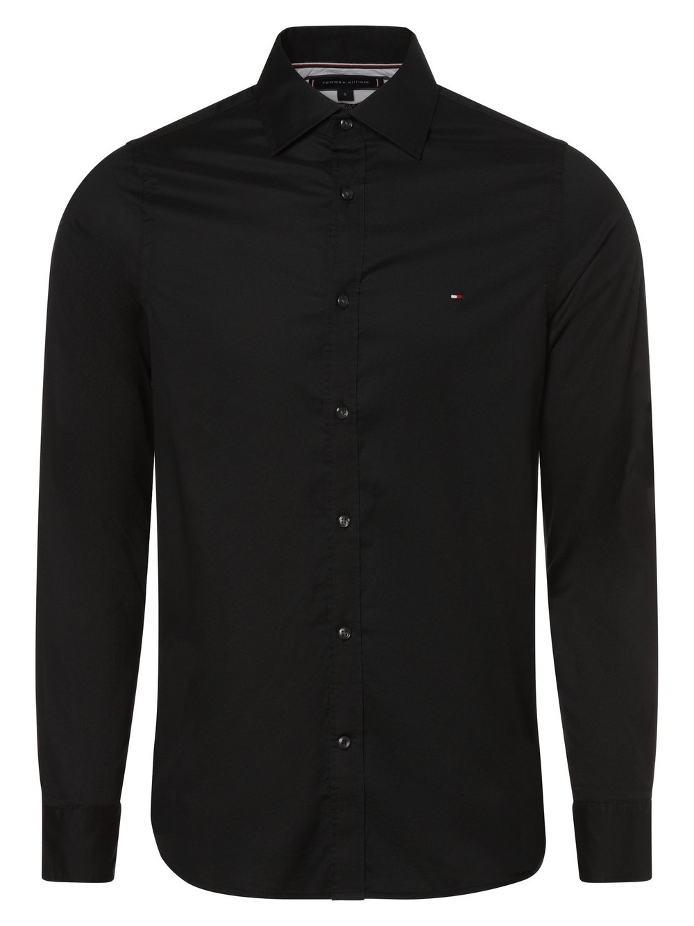 Tommy Hilfiger Koszula męska Mężczyźni Slim Fit Bawełna czarny jednolity, XXL