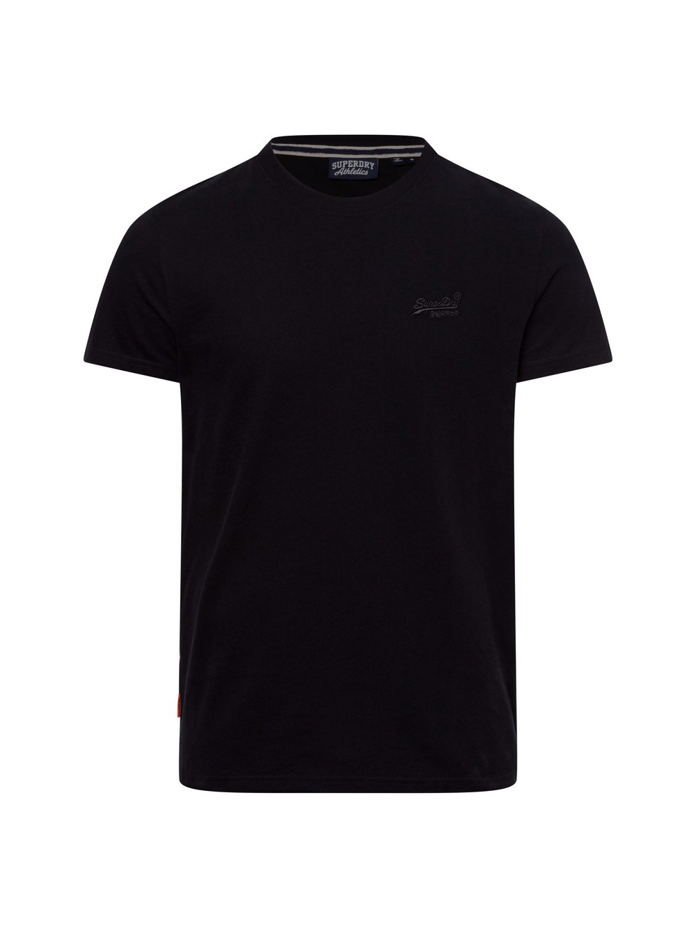 Superdry T-shirt męski Mężczyźni Bawełna czarny jednolity, M