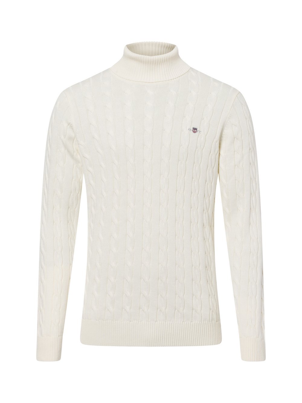 Gant Sweter męski Mężczyźni Bawełna beżowy jednolity, L