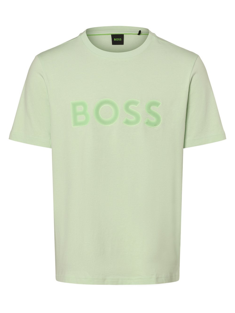 BOSS Green Koszulka męska - Tee 1 Mężczyźni Bawełna zielony nadruk, L