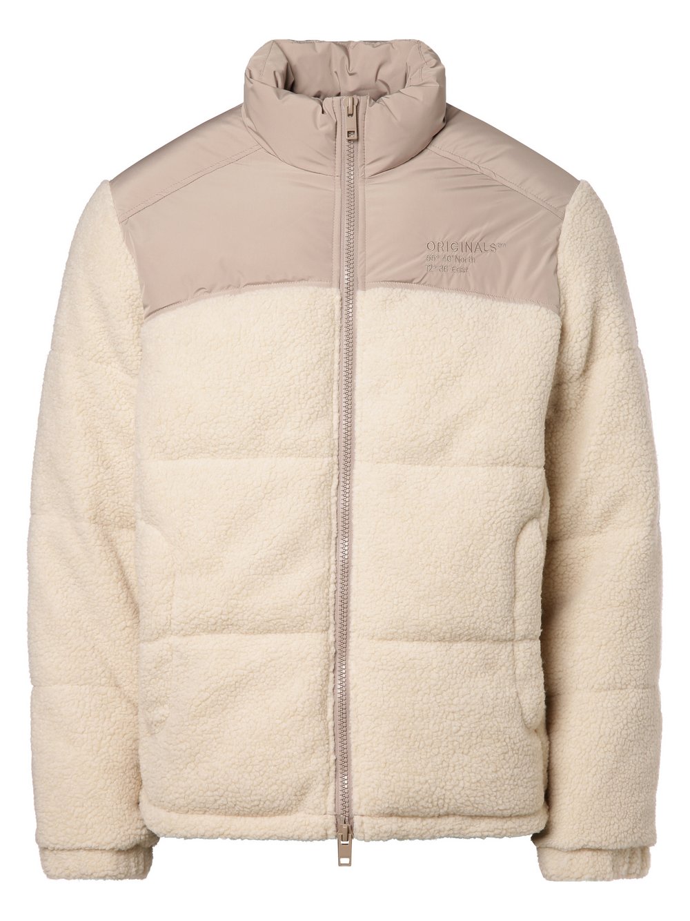 Jack & Jones Męska kurtka pikowana - JORCozy Mężczyźni Sztuczne włókno beżowy jednolity, XXL