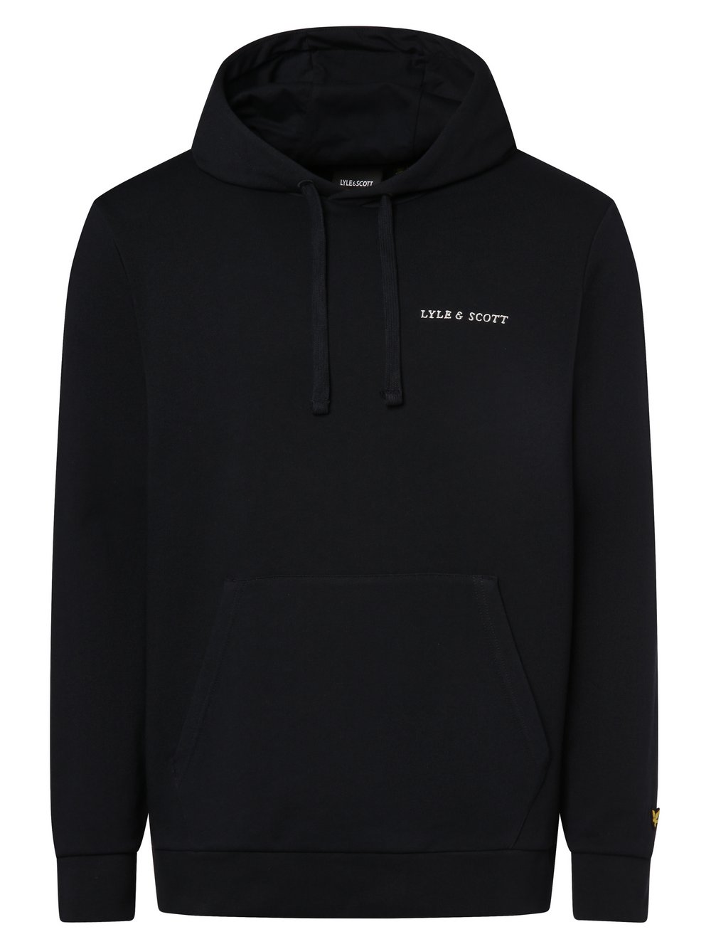 Lyle & Scott Męski sweter z kapturem Mężczyźni Bawełna niebieski jednolity, M