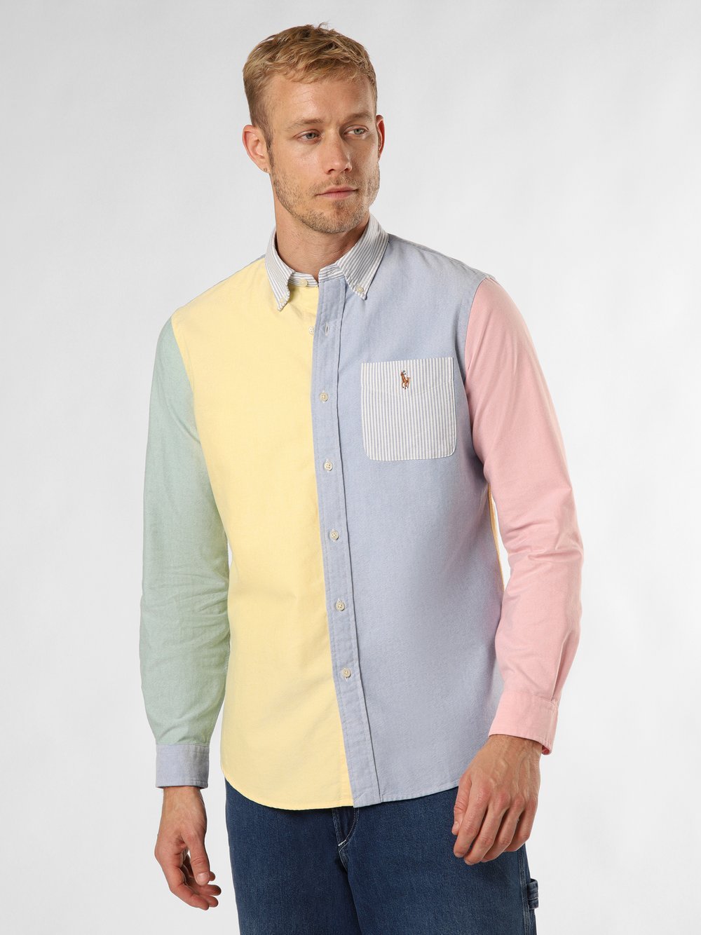 Polo Ralph Lauren Koszula męska Mężczyźni Regular Fit Bawełna żółty|niebieski|zielony|różowy w paski, S