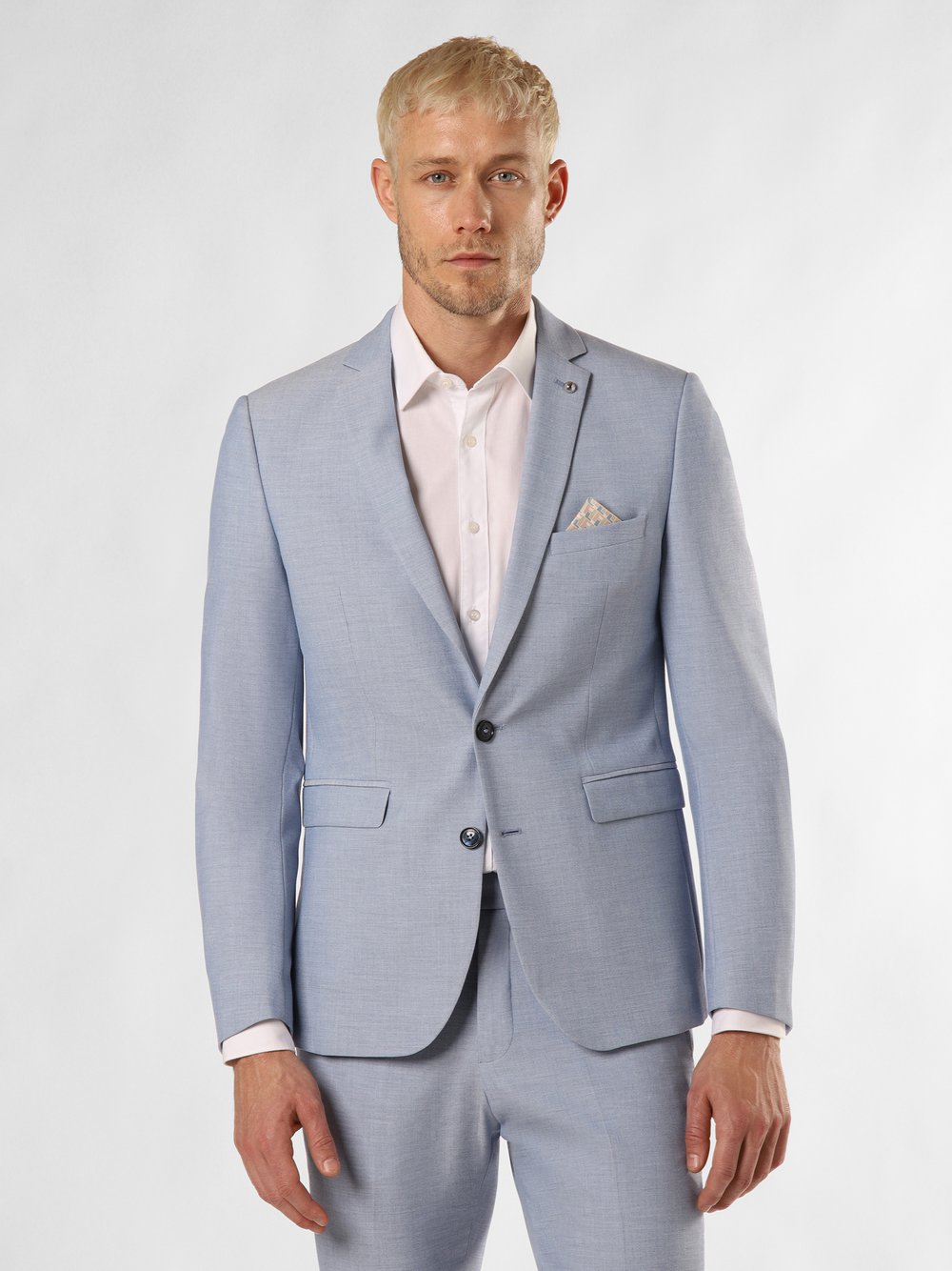 Finshley & Harding London Męska kurtka modułowa - Brixdon Mężczyźni Slim Fit niebieski jednolity, 46
