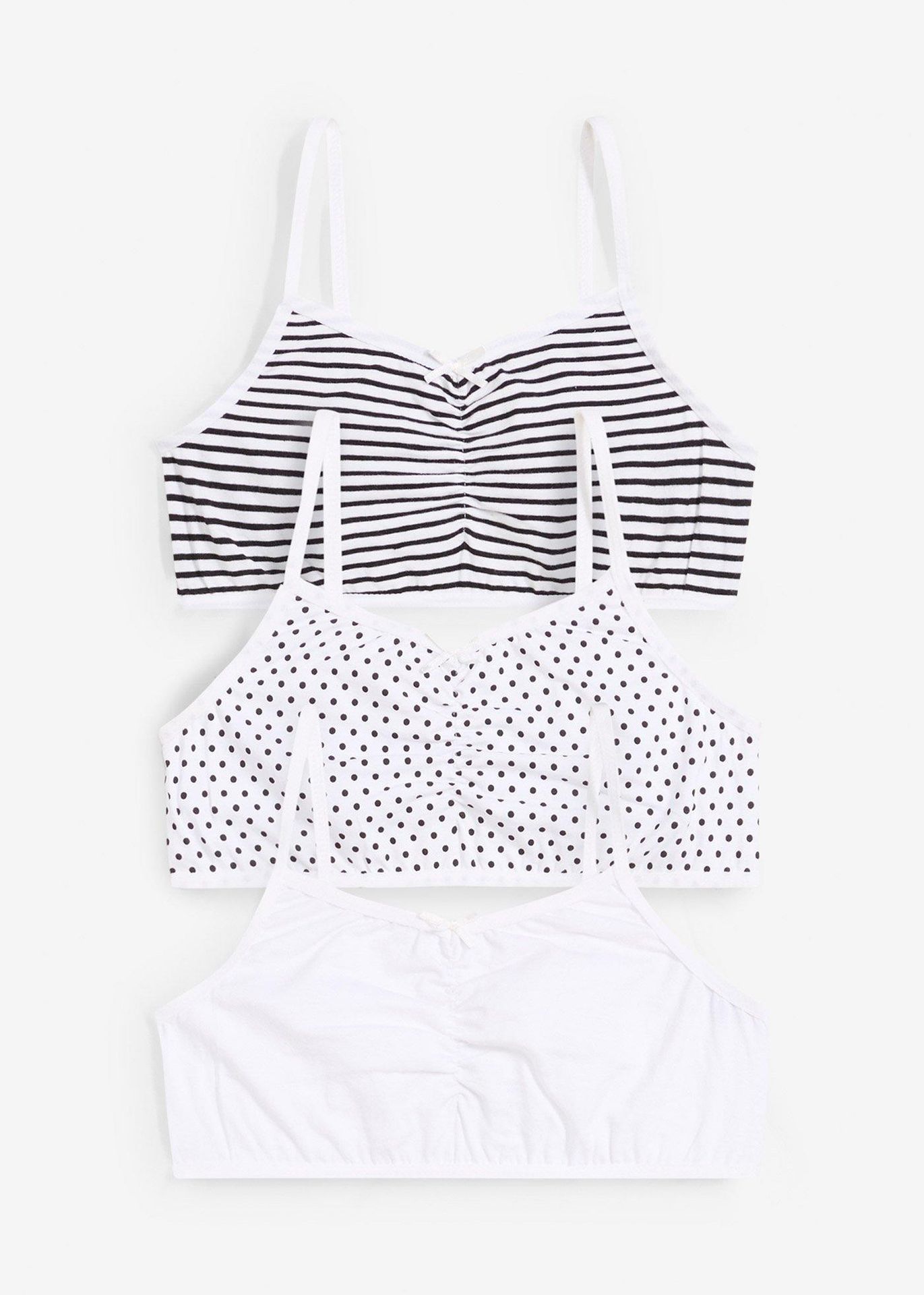 Biustonosz bustier dziewczęcy z bawełny organicznej (3 szt.) - bonprix