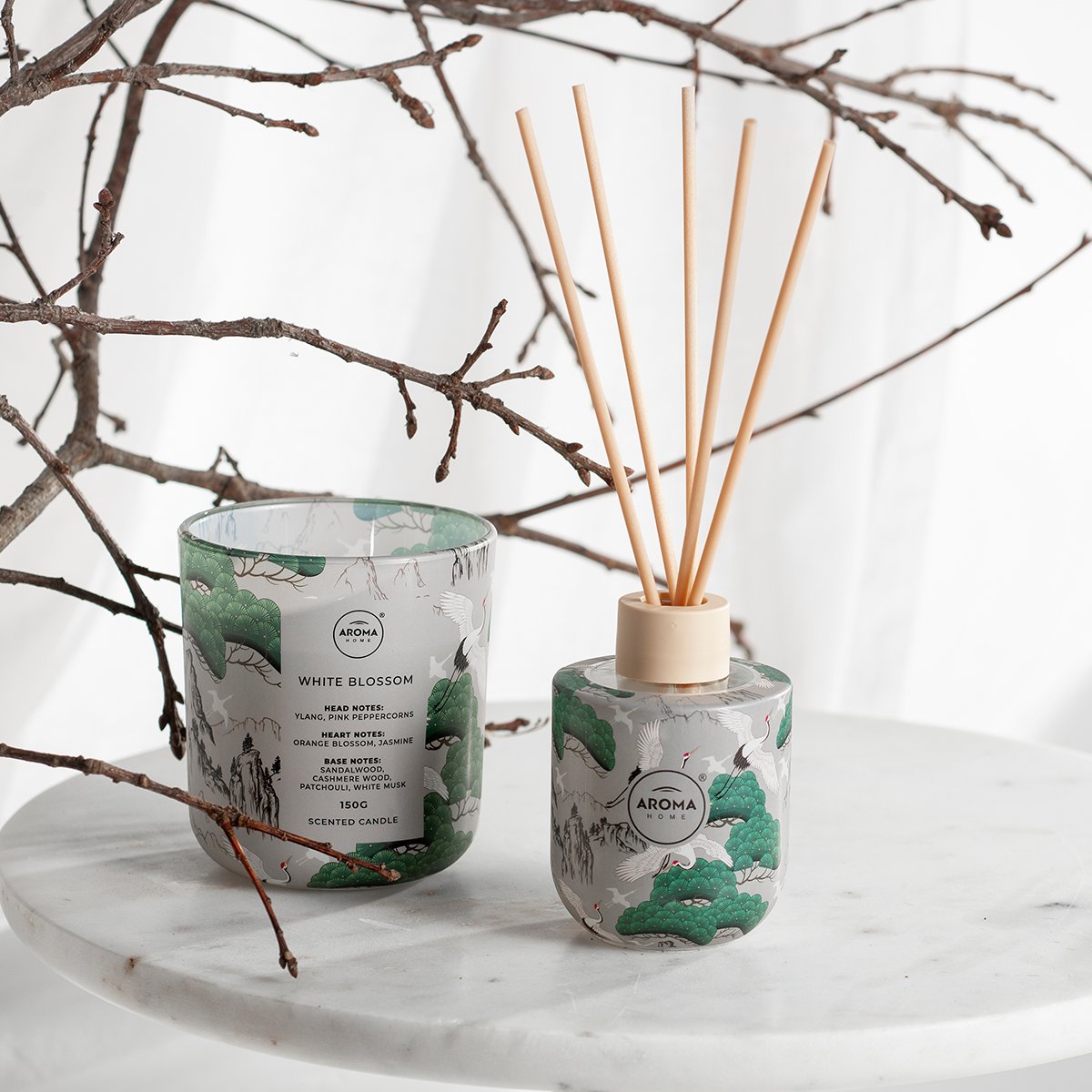 Aroma Home, świeca zapachowa, White Blossom, 150g, 6 sztuk