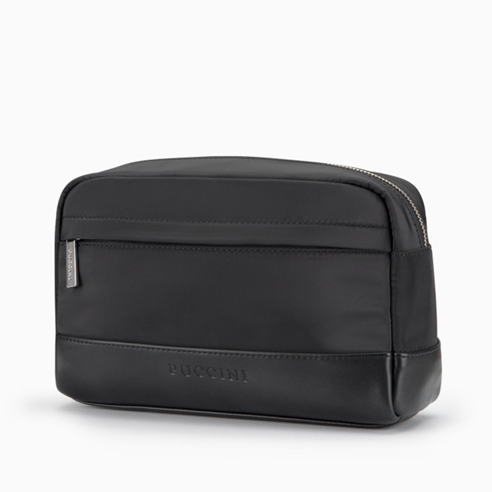 Kosmetyczka Męska Podróżna Duża Pojemna Nylon PUCCINI Czarna QML005-1